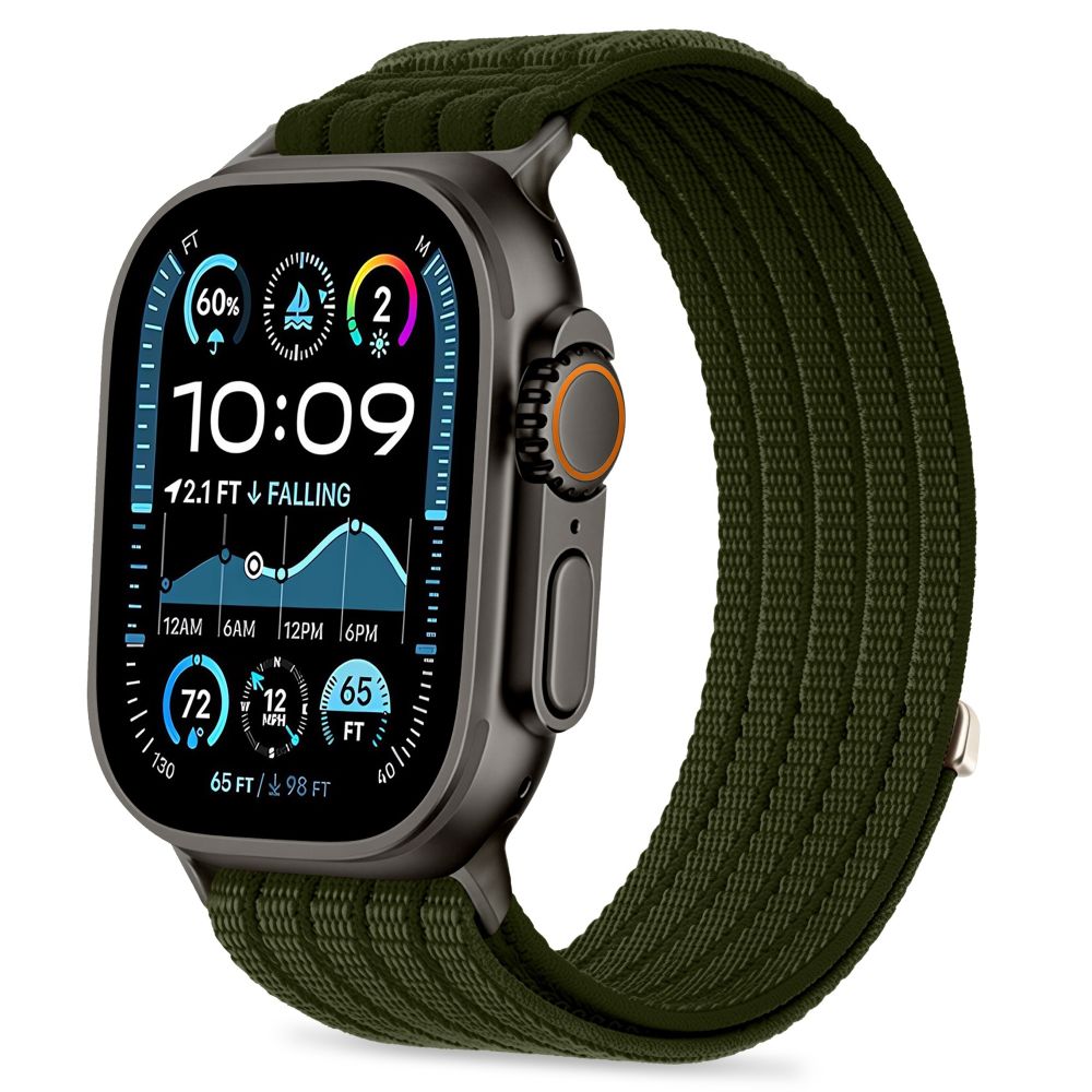 Tech-Protect Nylon Sport Band for Apple Watch 44 / 45 / 46 / 49 mm - Dark Green_0