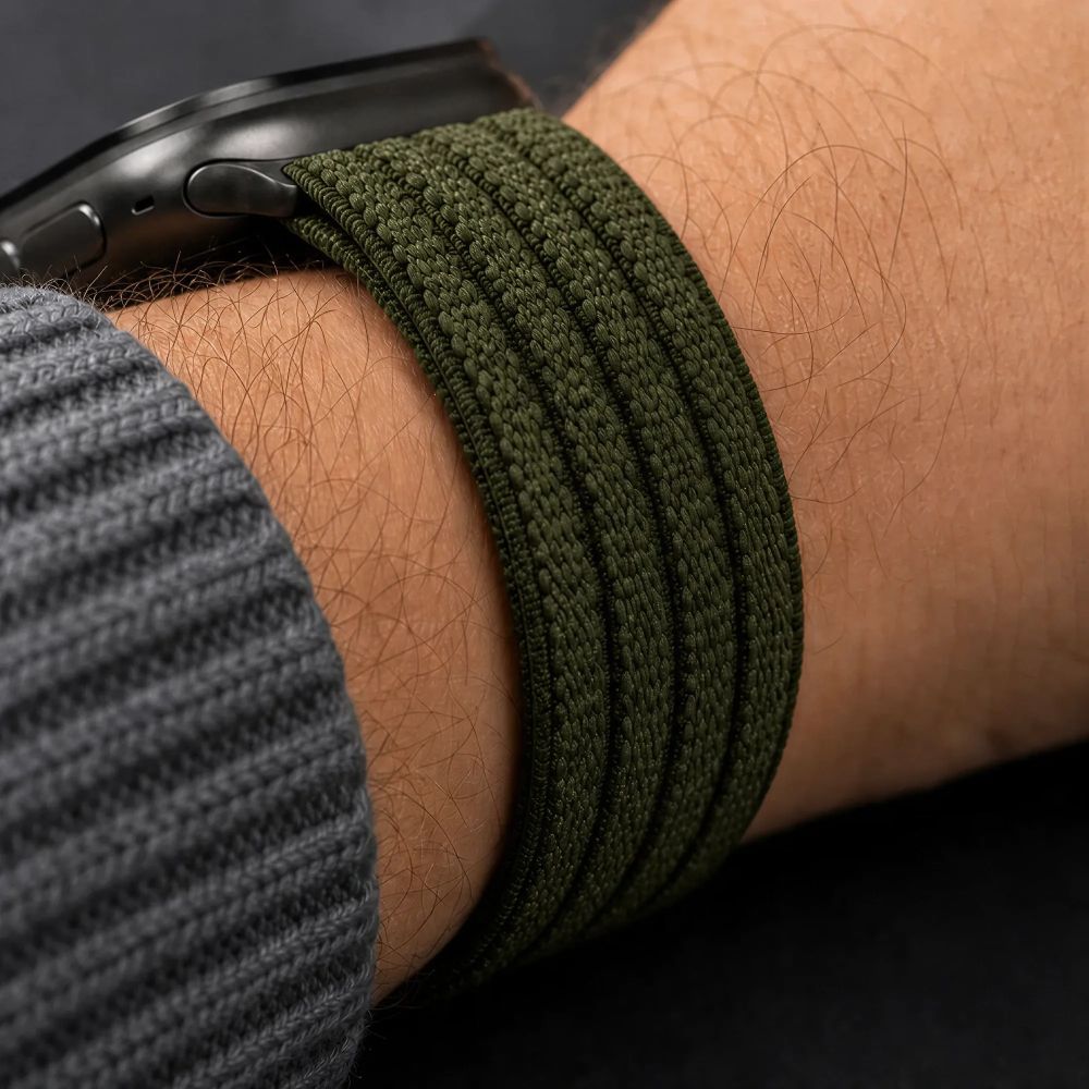 Tech-Protect Nylon Sport Band for Apple Watch 44 / 45 / 46 / 49 mm - Dark Green_7