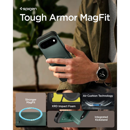 Spigen Tough Armor Mag MagSafe Case for Google Pixel 11 - Dark Green_8
