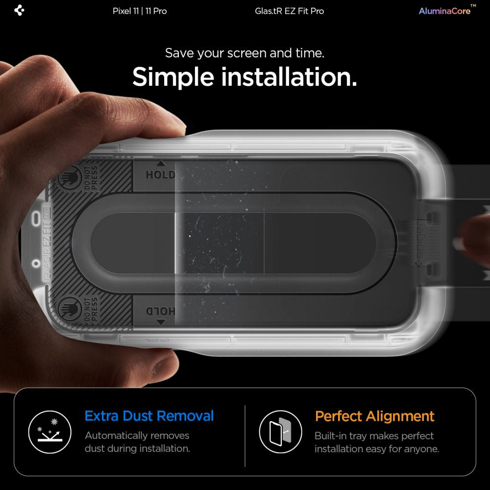 Spigen Glas.tR EZ Fit Pro 2-Pack Tempered Glass Screen Protector for Google Pixel 11 / 11 Pro_9