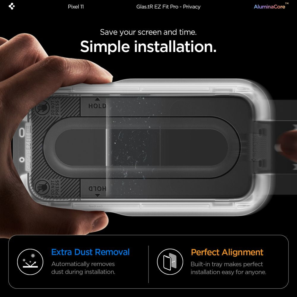 Spigen Glas.tR EZ Fit Pro HD 2-Pack Privacy Tempered Glass for Google Pixel 10/11_9