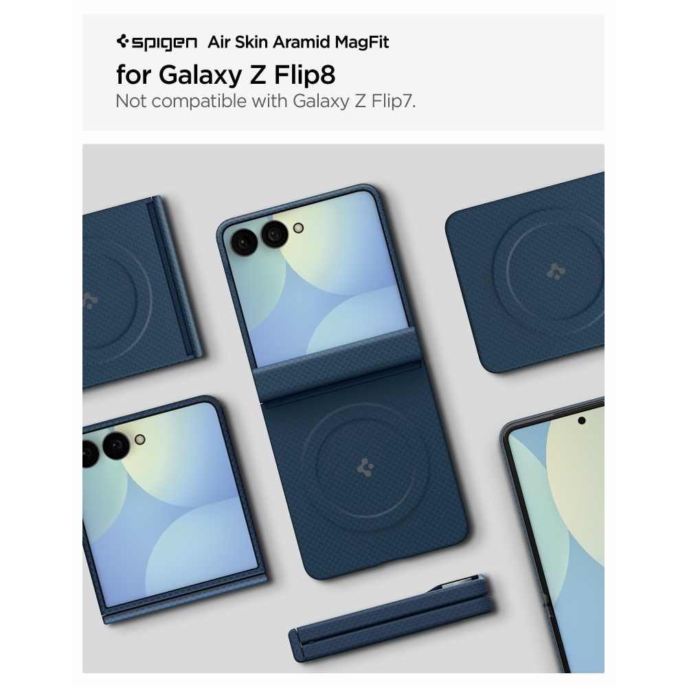 Spigen AirSkin Aramid MagFit MagSafe Case for Samsung Galaxy Z Flip 8 - Navy Blue_5