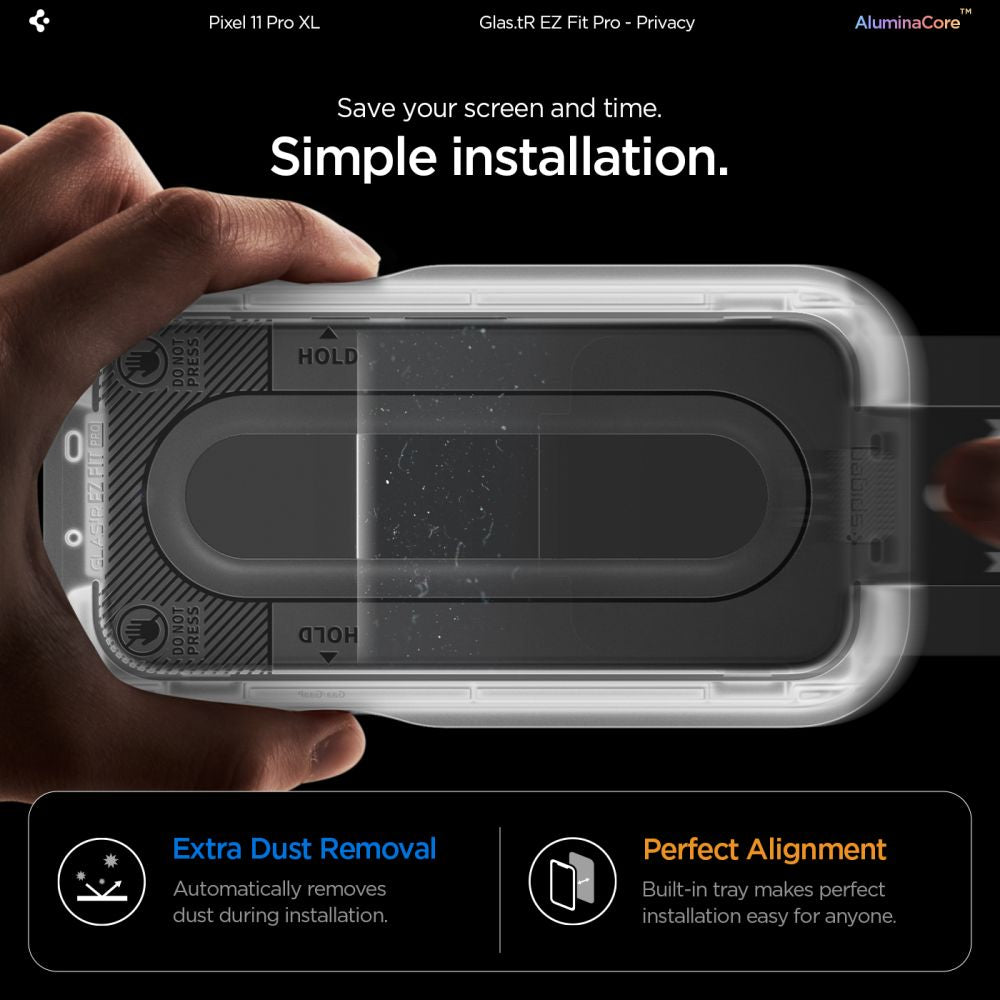 Spigen Glas.tR EZ Fit Pro HD Privacy 2-Pack Tempered Glass Screen Protector for Google Pixel Pro 9 Pro XL / 10 Pro XL / 11 Pro XL_9