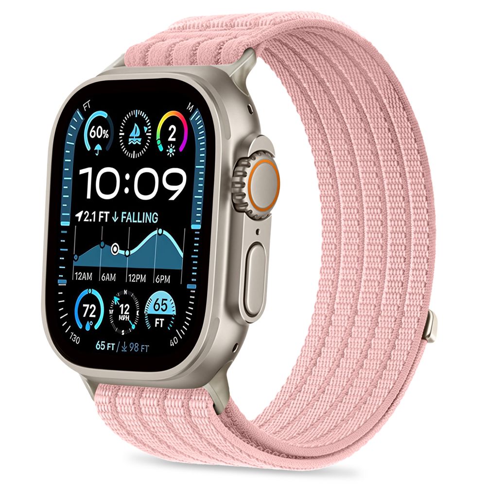 Tech-Protect Nylon Sport Band for Apple Watch 44/45/46/49 mm - Light Pink_0