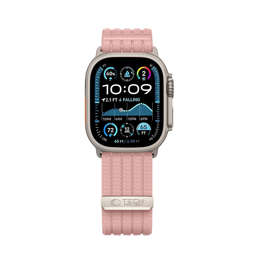 Tech-Protect Nylon Sport Band for Apple Watch 44/45/46/49 mm - Light Pink_2