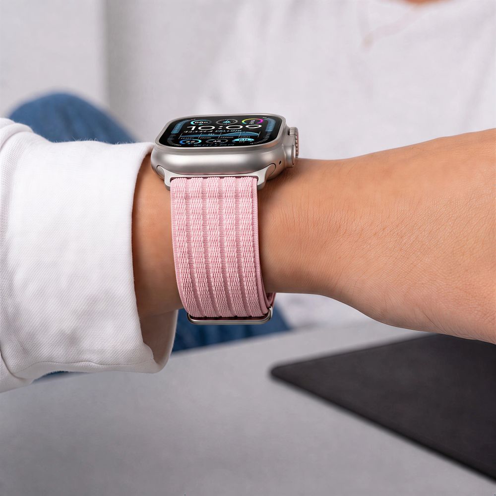 Tech-Protect Nylon Sport Band for Apple Watch 44/45/46/49 mm - Light Pink_6
