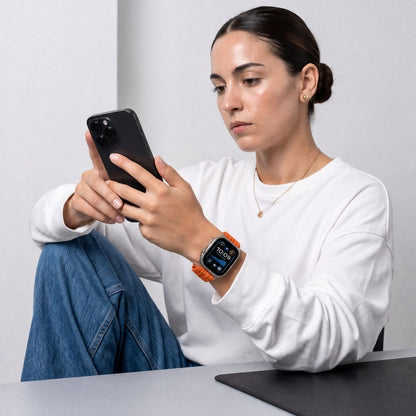 Tech-Protect Nylon Sport Band for Apple Watch 44 / 45 / 46 / 49 mm - Orange_3