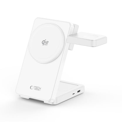 Tech-Protect A56 3in1 MagSafe 25W QI2.2 Wireless Charger + USB-C / USB-C Cable 100cm - White_4