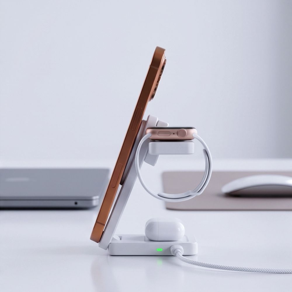 Tech-Protect A56 3in1 MagSafe 25W QI2.2 Wireless Charger + USB-C / USB-C Cable 100cm - White_7