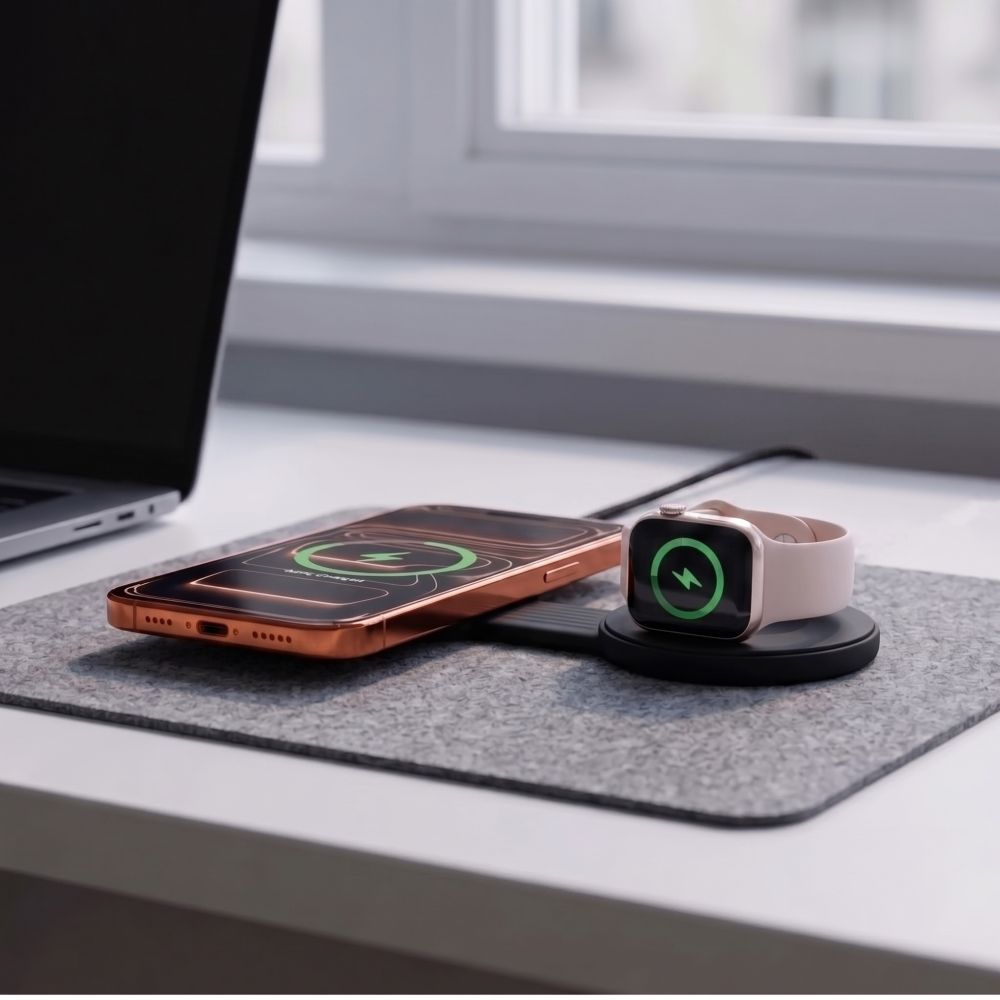 Tech-Protect A55 2in1 MagSafe 25W QI2.2 Wireless Charger + USB-C / USB-C Cable 100cm - Black_6