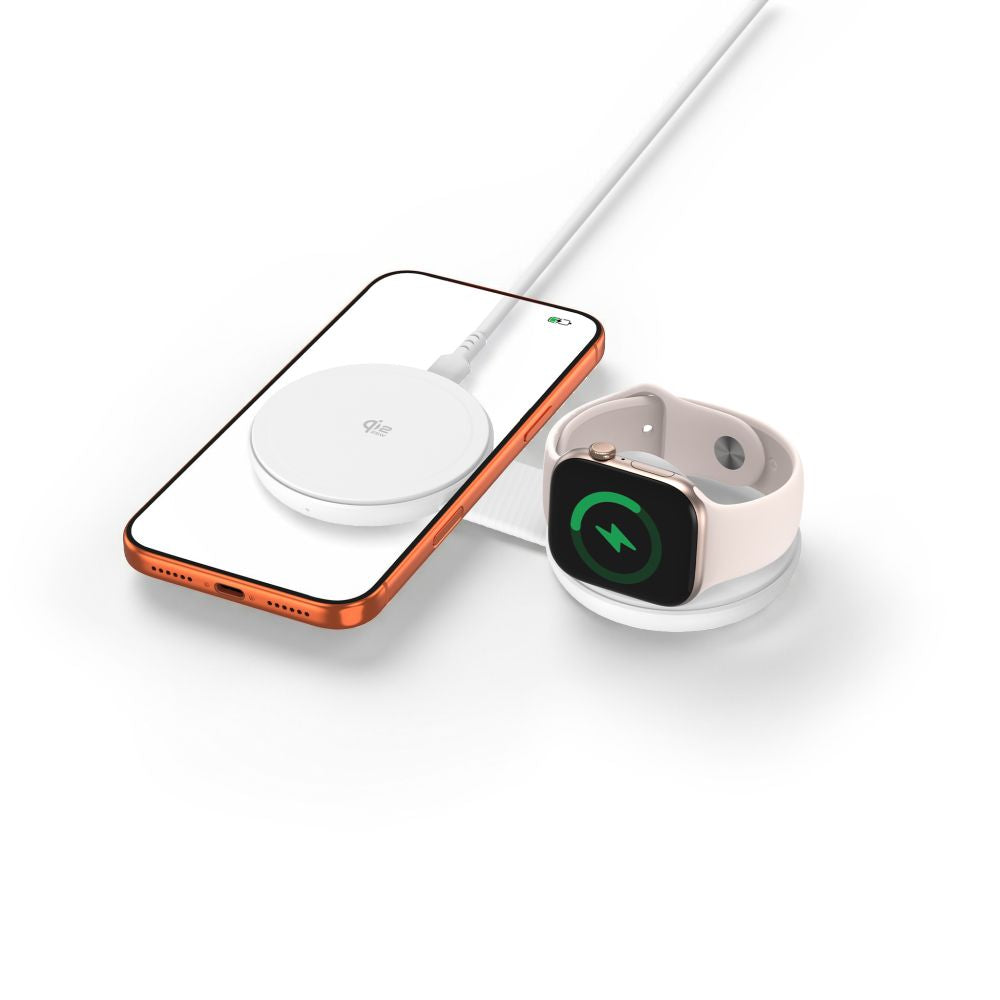 Tech-Protect A55 2in1 MagSafe 25W QI2.2 Wireless Charger + USB-C / USB-C Cable 100cm - White_1