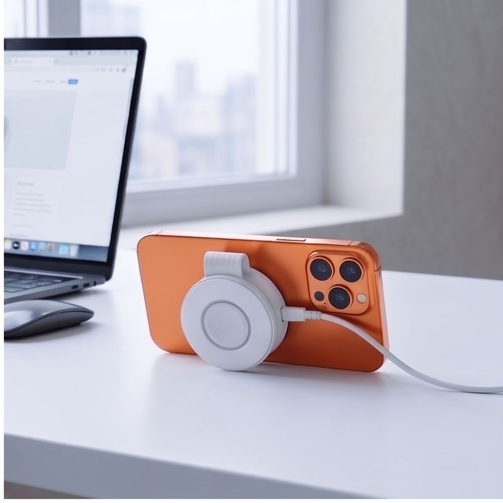 Tech-Protect A55 2in1 MagSafe 25W QI2.2 Wireless Charger + USB-C / USB-C Cable 100cm - White_8