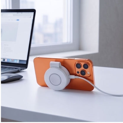 Tech-Protect A55 2in1 MagSafe 25W QI2.2 Wireless Charger + USB-C / USB-C Cable 100cm - White_8