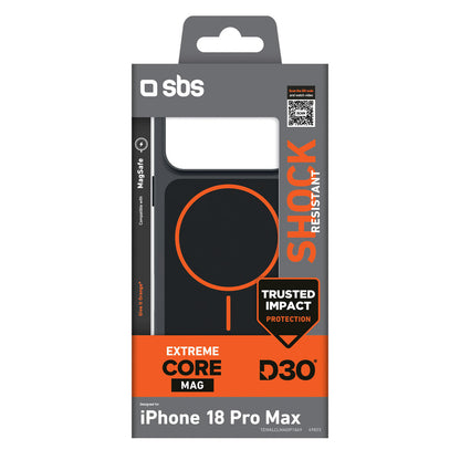 SBS D3O Core Case for iPhone 18 Pro / 17 Pro MagSafe Compatible - Black &amp; Orange_1