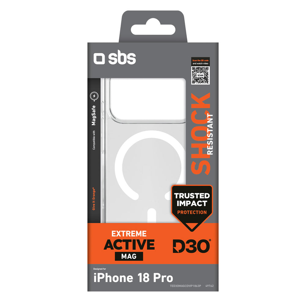 SBS D3O Active Case for iPhone 18 Pro / 17 Pro MagSafe Compatible - Transparent_1