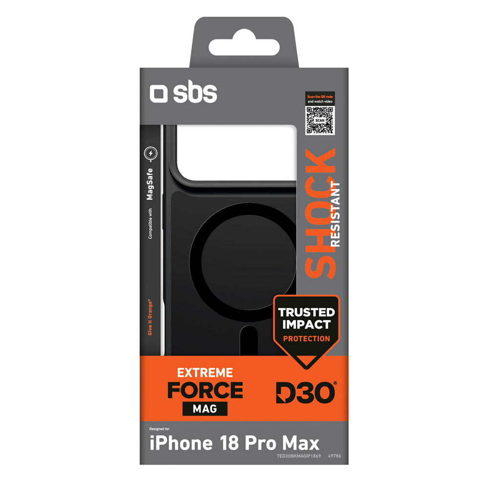 SBS D3O Force Case for iPhone 18 Pro Max Compatible with MagSafe - Black_1