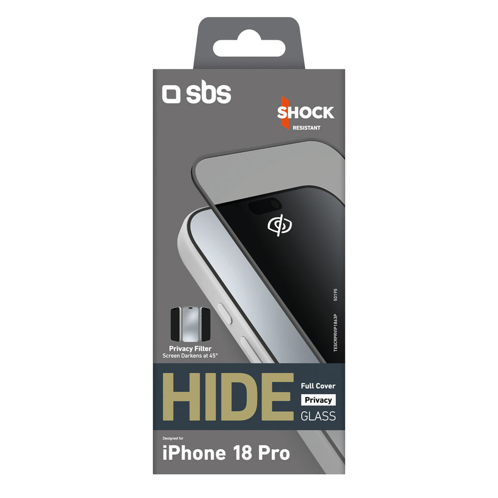SBS Hide Full Cover Privacy Glass for iPhone 18 Pro 0.33mm_1