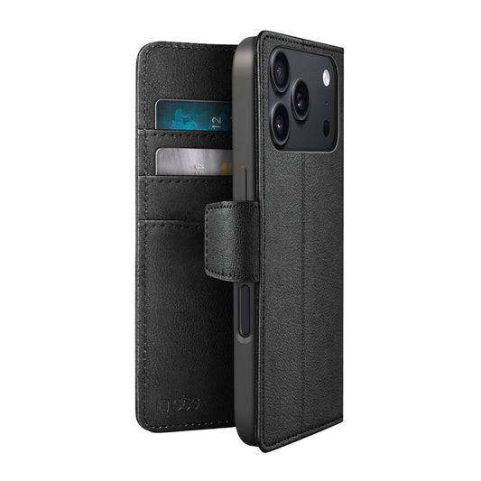 SBS Wallet Classic Case for iPhone 18 Pro Max with Wallet and Stand - Black_0