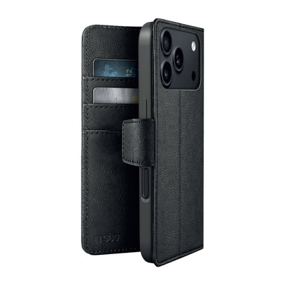 SBS Wallet Classic Mag Case for iPhone 18 Pro with Wallet and Stand, MagSafe Compatible - Black_0