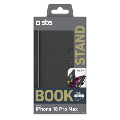 SBS Wallet Smart Case for iPhone 18 Pro Max with Wallet and Stand - Black_1
