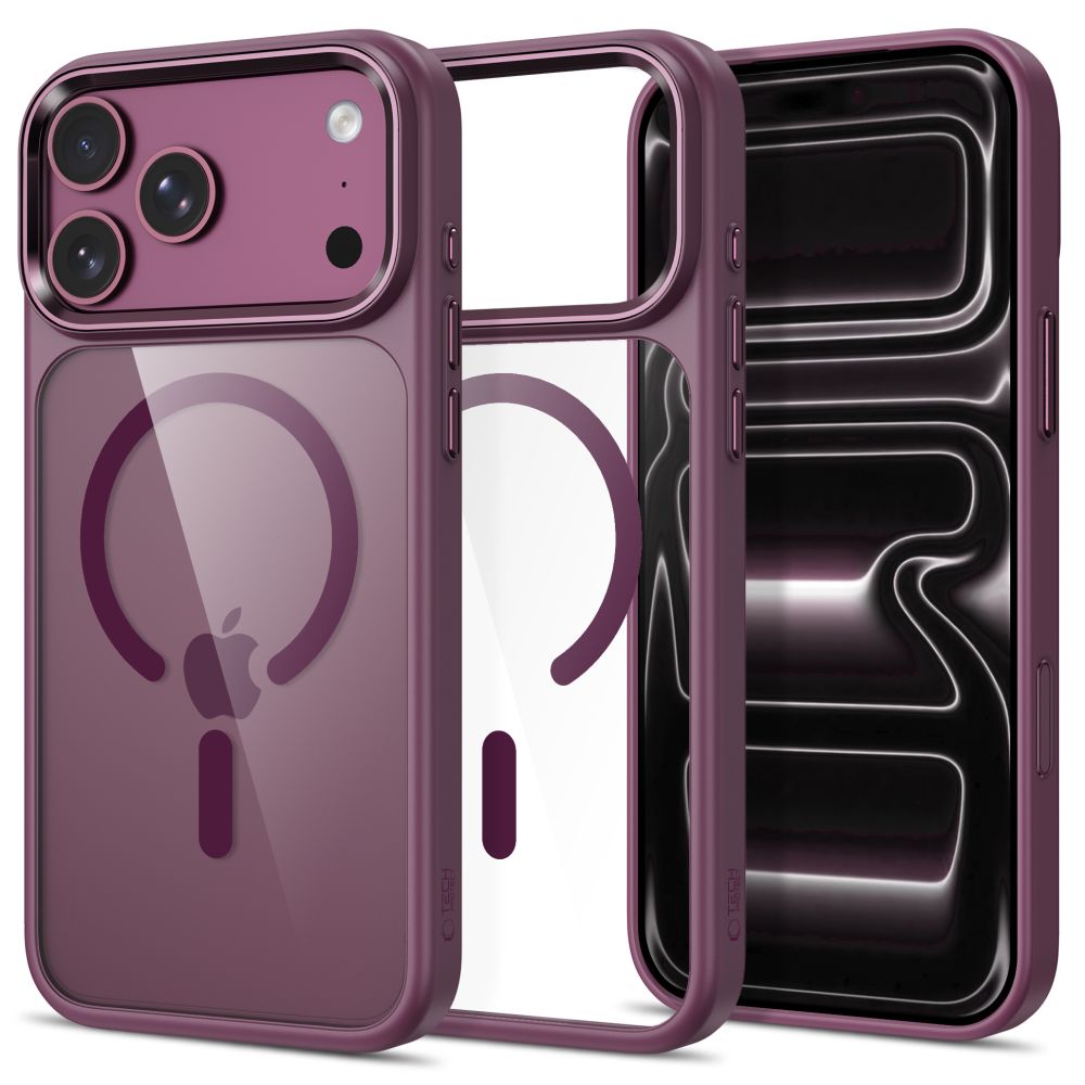 Tech-Protect Magmat Magsafe CC Case for iPhone 17 Pro / 18 Pro - Transparent Burgundy_0