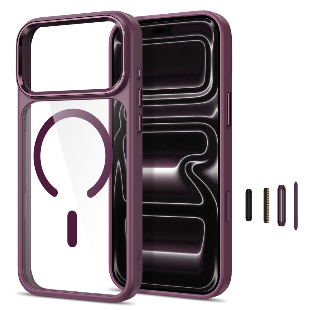 Tech-Protect Magmat Magsafe CC Case for iPhone 17 Pro / 18 Pro - Transparent Burgundy_1