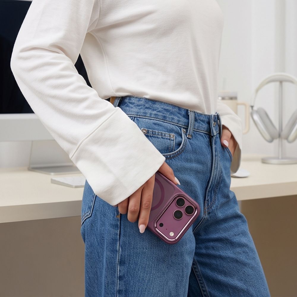 Tech-Protect Magmat Magsafe CC Case for iPhone 17 Pro Max / 18 Pro Max - Clear Burgundy_6