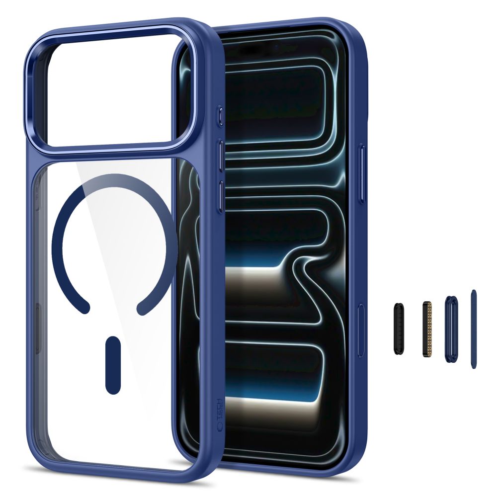 Tech-Protect Magmat Magsafe CC Case for iPhone 17 Pro Max / 18 Pro Max - Transparent Navy Blue_1