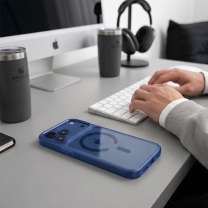 Tech-Protect Magmat Magsafe CC Case for iPhone 17 Pro Max / 18 Pro Max - Transparent Navy Blue_4