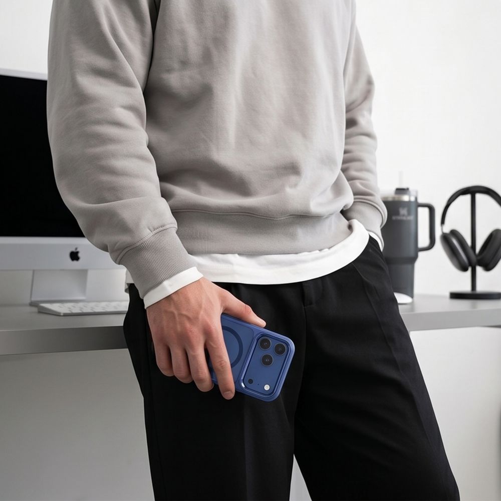 Tech-Protect Magmat Magsafe CC Case for iPhone 17 Pro Max / 18 Pro Max - Transparent Navy Blue_5