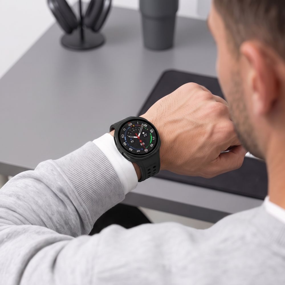 Tech-Protect Defense 2-Pack Case for Samsung Galaxy Watch 44mm - Clear Matte Black_10
