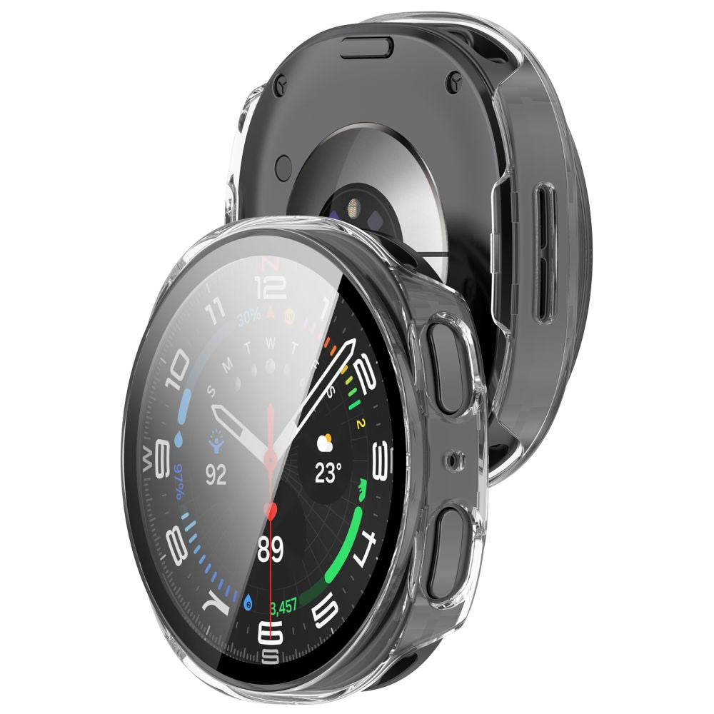 Tech-Protect Defense 2-Pack Case for Samsung Galaxy Watch 44mm - Clear Matte Black_8