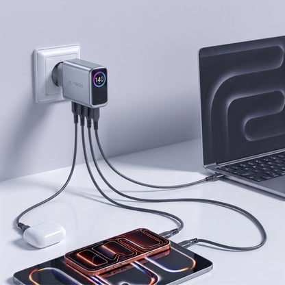 Tech-Protect PowerVision NC140W-GaN 4-PORT PD 140W / QC3.0 Wall Charger - Dark Gray_5