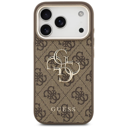 Guess 4G Big 4G Classic Logo Case for iPhone 17 Pro / 18 Pro - Brown and Gold_2