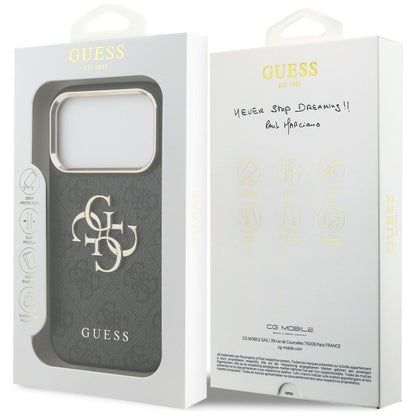 Guess 4G Big 4G Classic Logo Case for iPhone 17 Pro / 18 Pro - Black and Gold_7