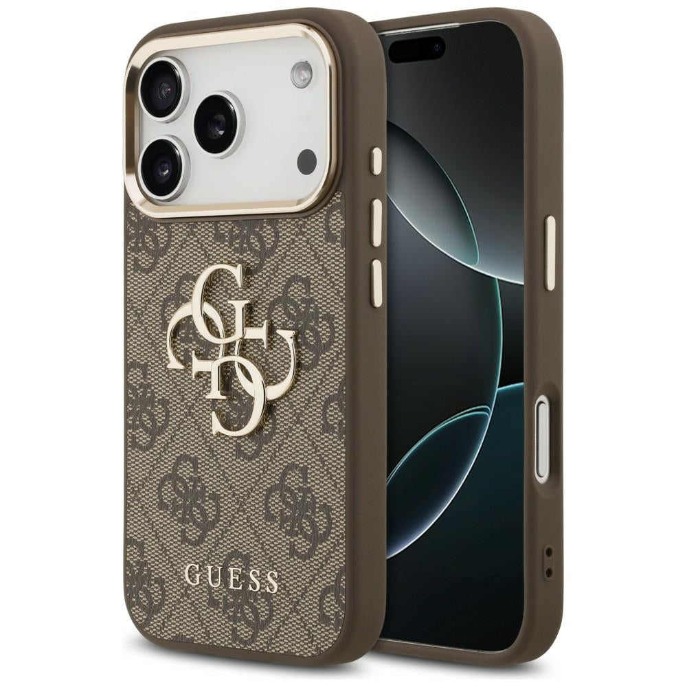 Guess 4G Big 4G Classic Logo Case for iPhone 17 Pro Max / 18 Pro Max - Brown and Gold_0