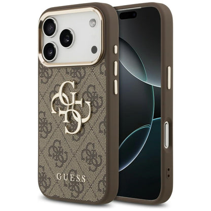Guess 4G Big 4G Classic Logo Case for iPhone 17 Pro Max / 18 Pro Max - Brown and Gold_0
