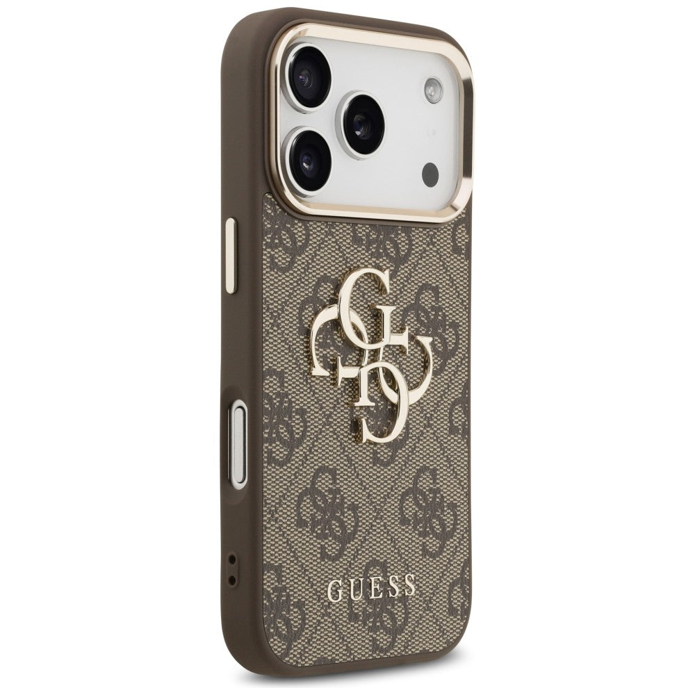 Guess 4G Big 4G Classic Logo Case for iPhone 17 Pro Max / 18 Pro Max - Brown and Gold_3