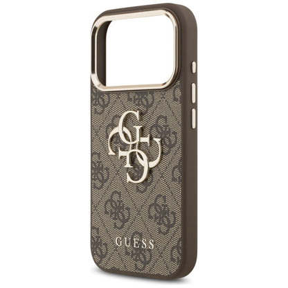 Guess 4G Big 4G Classic Logo Case for iPhone 17 Pro Max / 18 Pro Max - Brown and Gold_5