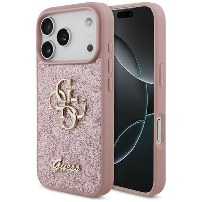 Guess Fixed Glitter Big 4G Case for iPhone 17 Pro / 18 Pro - Pink_0