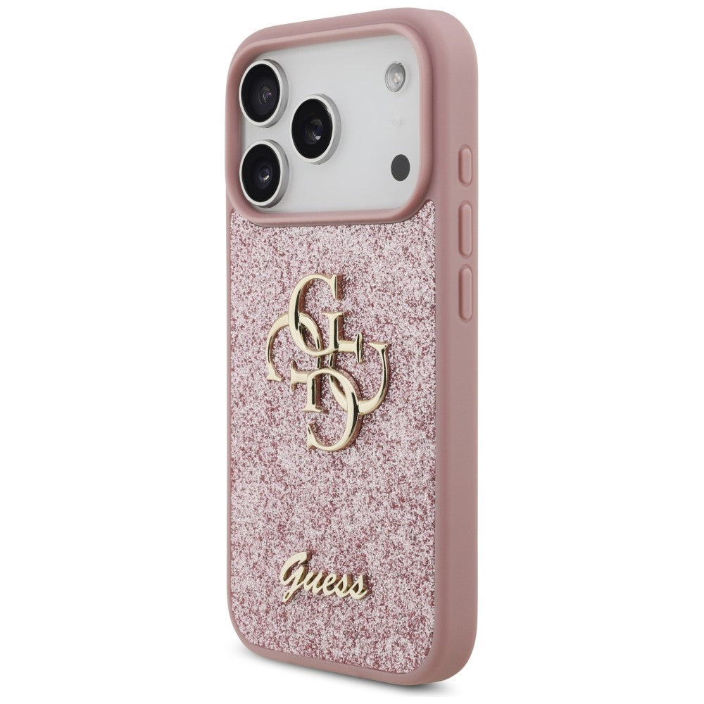 Guess Fixed Glitter Big 4G Case for iPhone 17 Pro / 18 Pro - Pink_1
