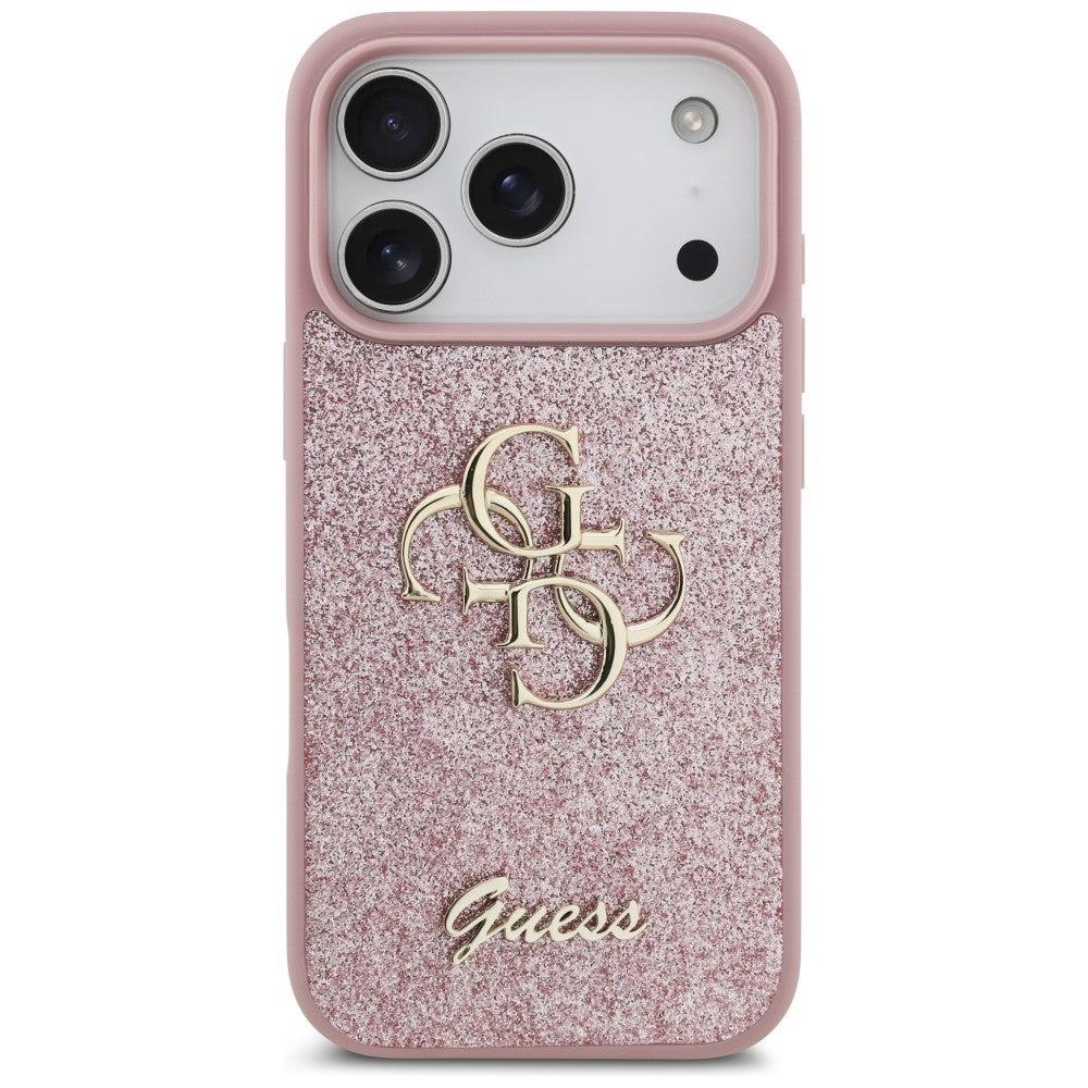 Guess Fixed Glitter Big 4G Case for iPhone 17 Pro / 18 Pro - Pink_2