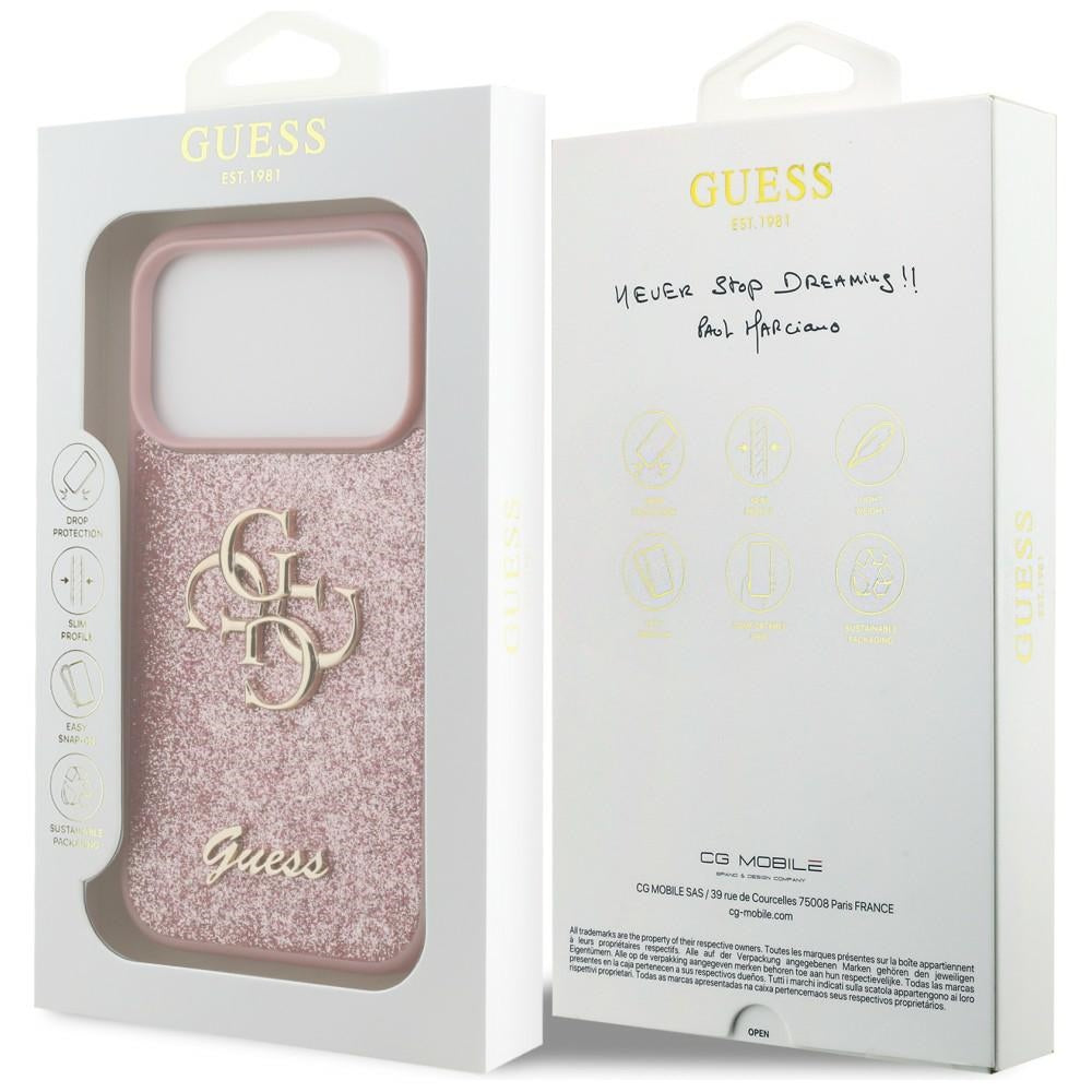 Guess Fixed Glitter Big 4G Case for iPhone 17 Pro / 18 Pro - Pink_7