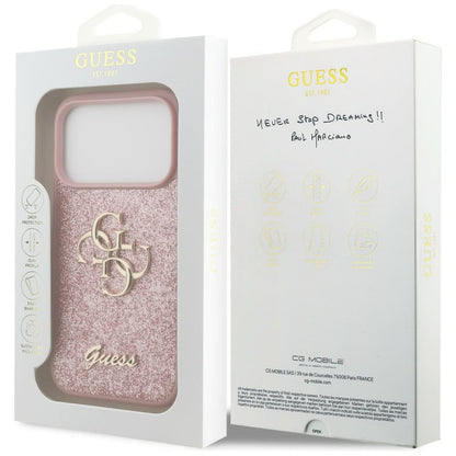 Guess Fixed Glitter Big 4G Case for iPhone 17 Pro / 18 Pro - Pink_7