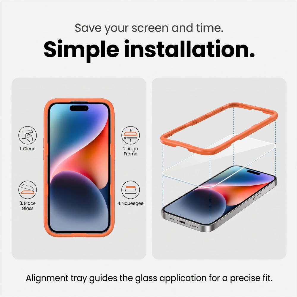 Tech-Protect Easy Set+ 2-Pack Tempered Glass for the Display and Tempered Glass for the Lens for iPhone 18 Pro_3