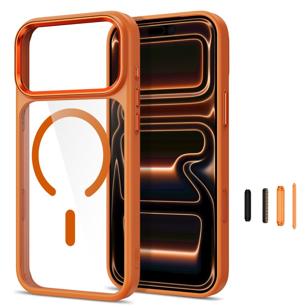Tech-Protect Magmat Magsafe CC case for iPhone 17 Pro / 18 Pro - orange-transparent_1
