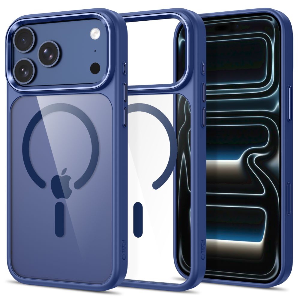 Tech-Protect Magmat Magsafe CC Case for iPhone 17 Pro / 18 Pro - Navy Blue and Transparent_0