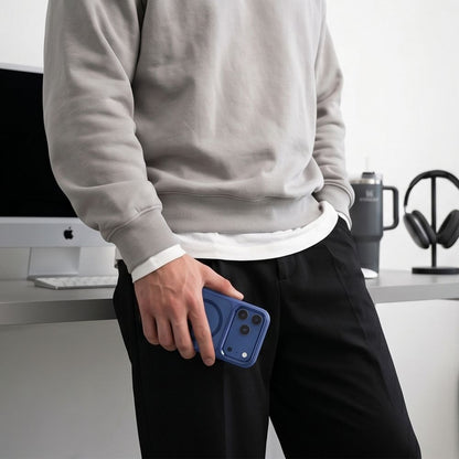 Tech-Protect Magmat Magsafe CC Case for iPhone 17 Pro / 18 Pro - Navy Blue and Transparent_5