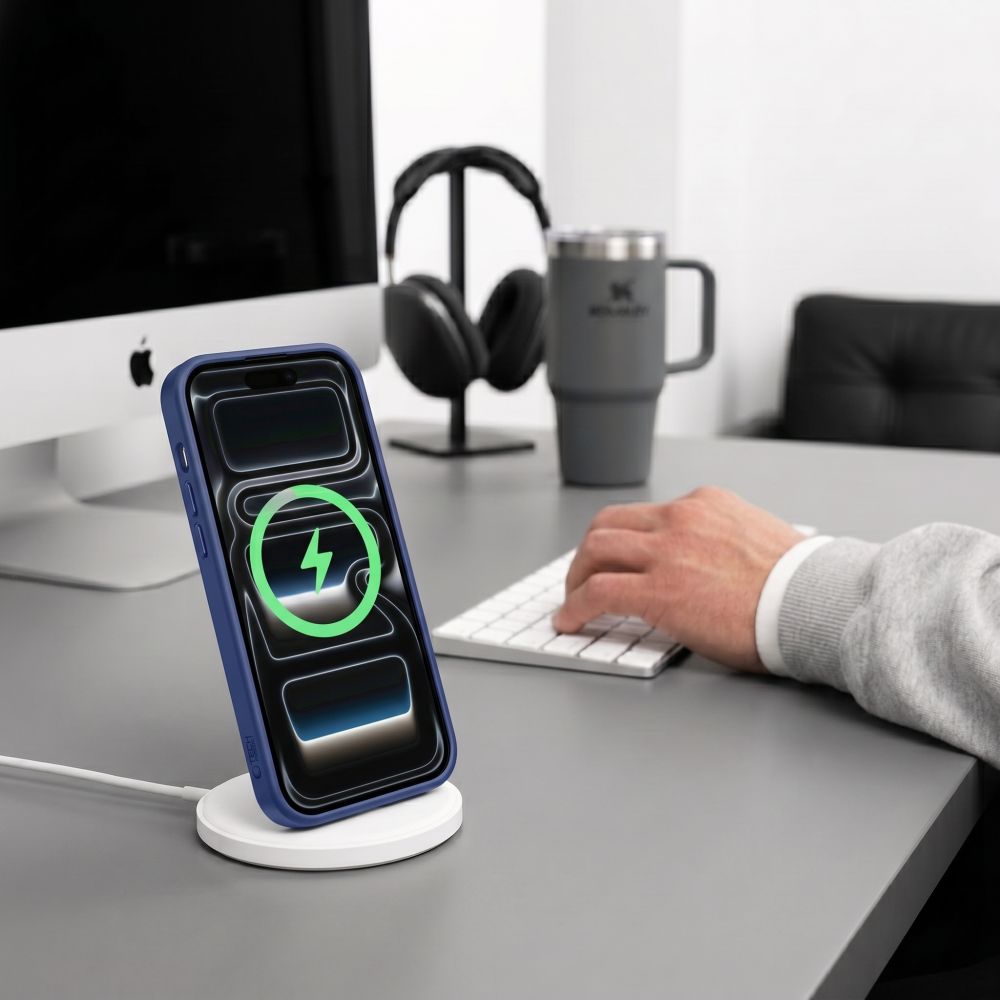 Tech-Protect Magmat Magsafe CC Case for iPhone 17 Pro / 18 Pro - Navy Blue and Transparent_8