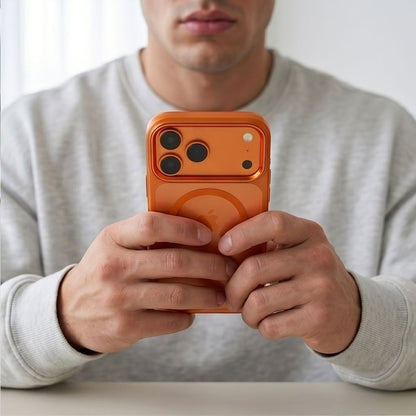 Tech-Protect Magmat Magsafe CC Case for iPhone 17 Pro Max / 18 Pro Max - Orange-Transparent_5